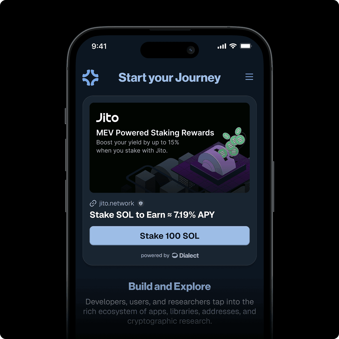 App integration example showing portfolio interface
